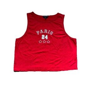 Fourteen Twelve Paris 24 Red Tank Top Size XXL